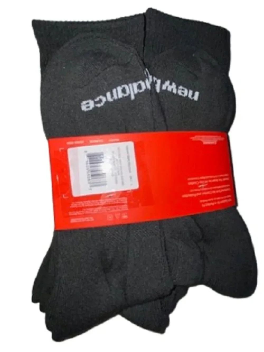 New Balance 6 Pair Men's Black Cushioned Crew Socks Shoe Size 8-12.5